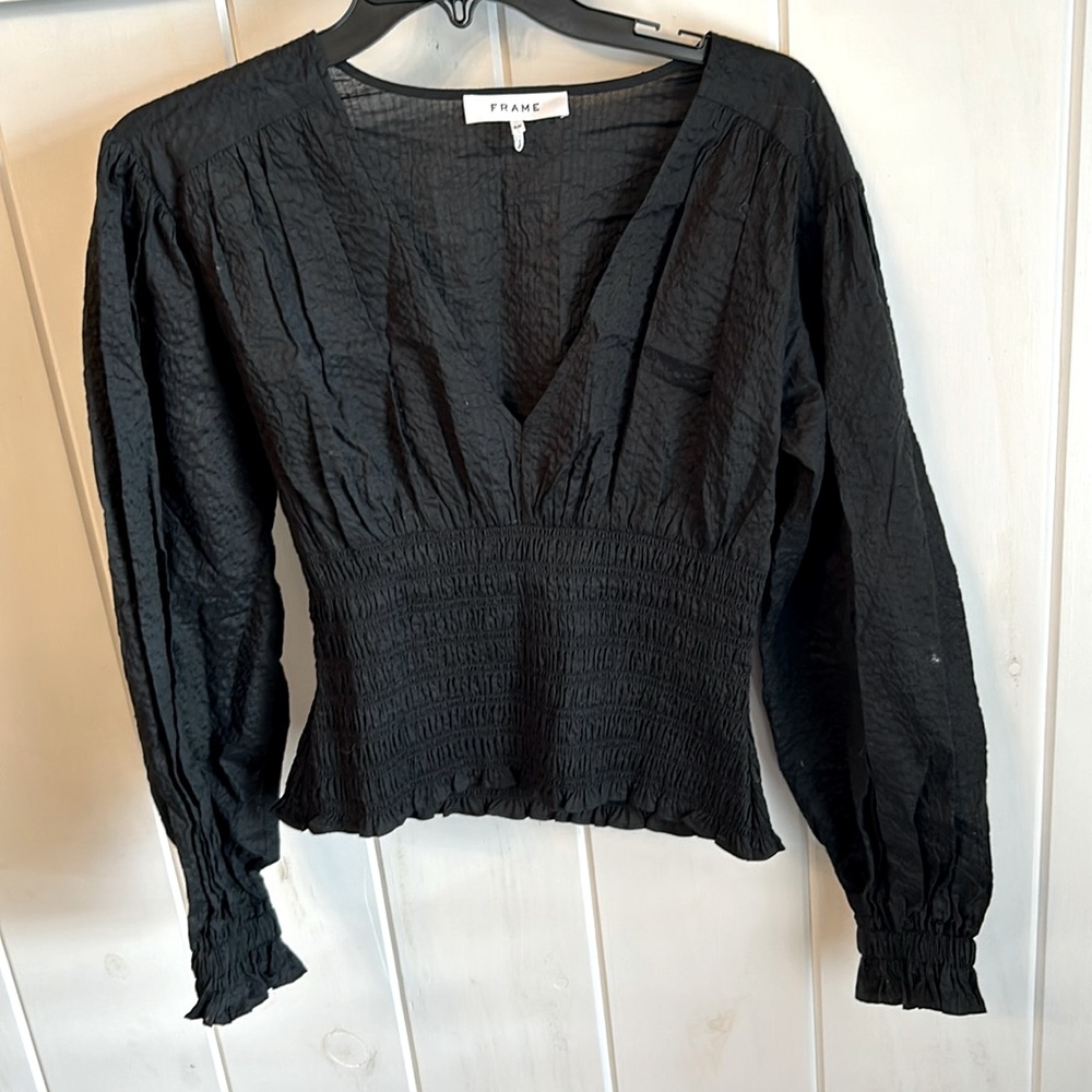 EUC maybe NWOT Frame Shirred Cotton Blouse Small